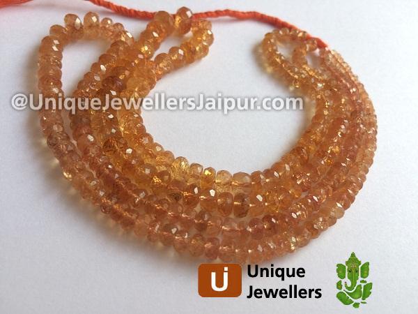 Reddish Imperial Topaz Far Faceted Roundelle Beads